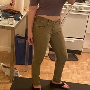 Free People Olive Low Rise Corduroy Pants